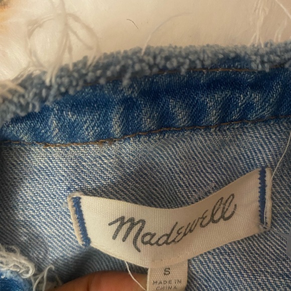 MADEWELL Blue Jean Jacket w patches and fringe (S) - Picture 3 of 4
